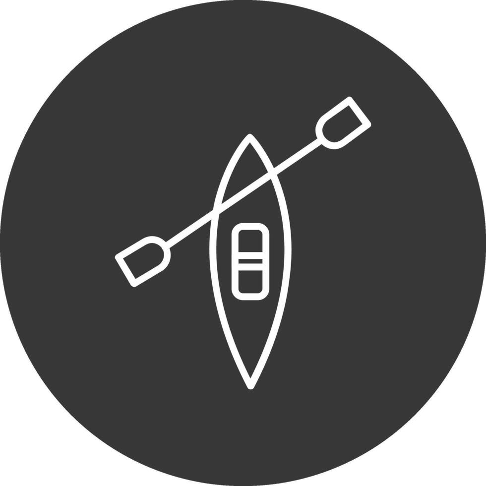 Canoe Line Inverted Icon Design vector