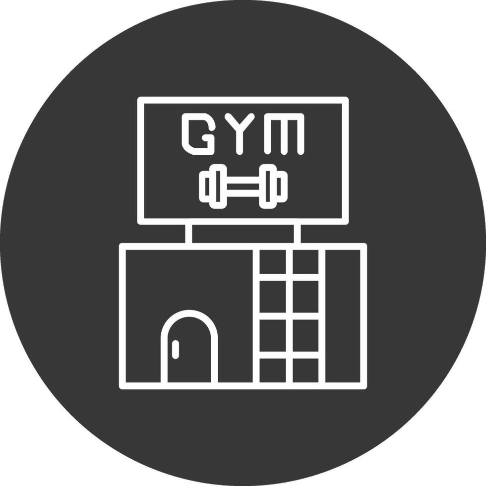 Gym Line Inverted Icon Design vector