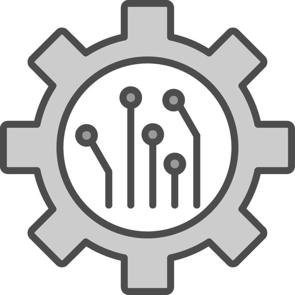 Mining Technology Line Filled Greyscale Icon Design vector