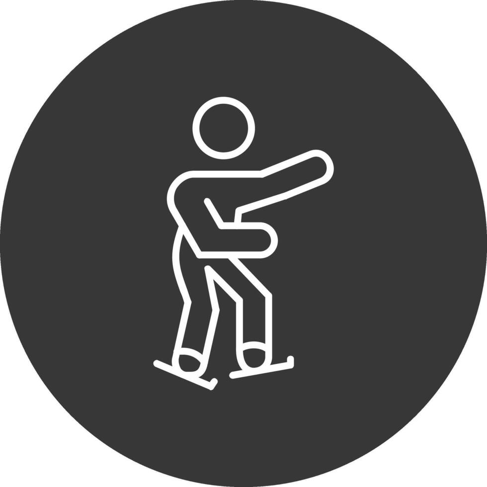 Skater Line Inverted Icon Design vector