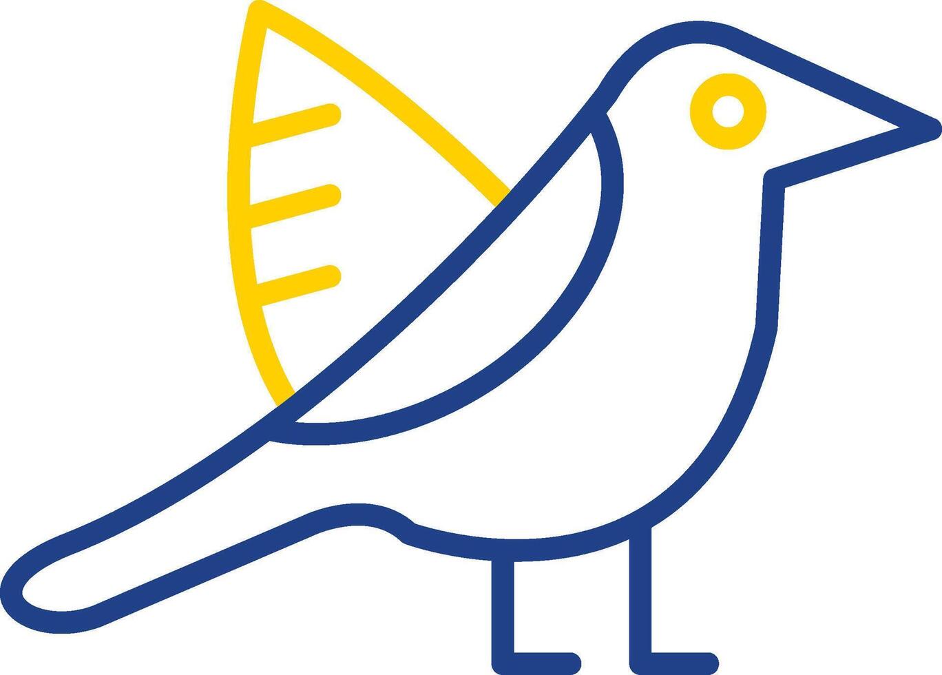 ornitología línea dos color icono diseño vector