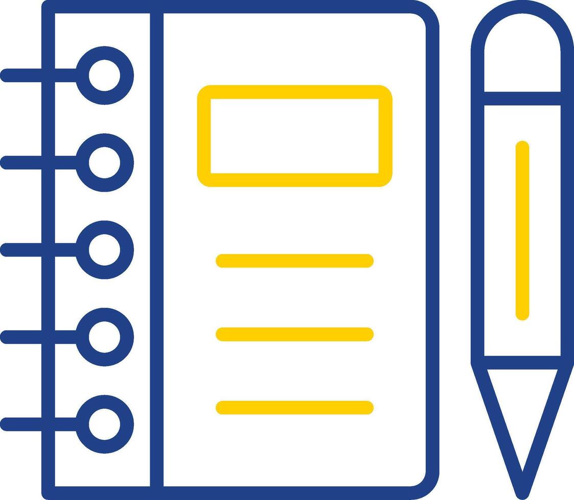 Notebook Line Two Colour Icon Design vector