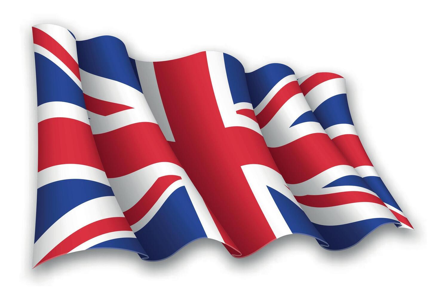 Realistic waving flag of United kingdom vector