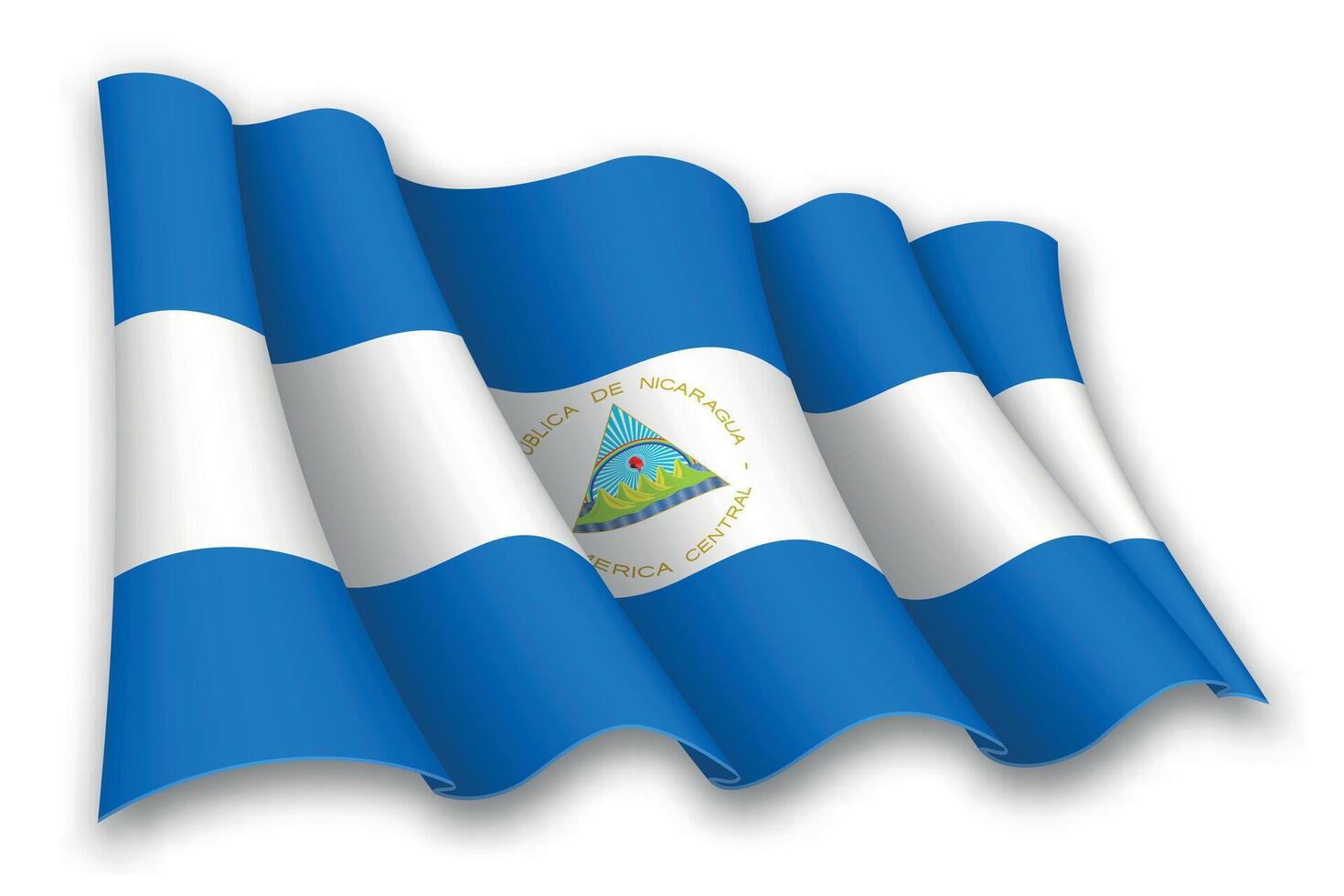 Realistic waving flag of Nicaragua vector