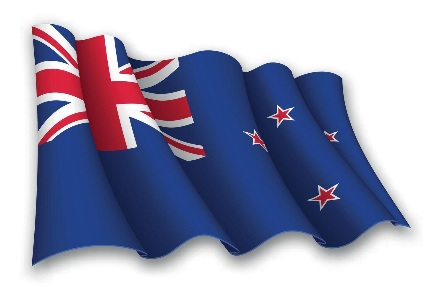 Realistic waving flag of New Zealand vector