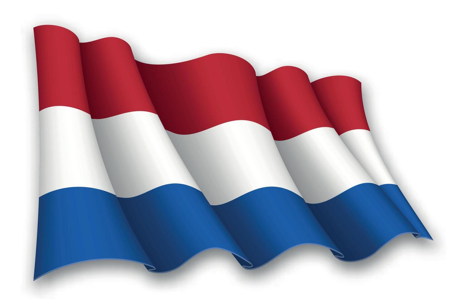 realista ondulación bandera de Países Bajos vector