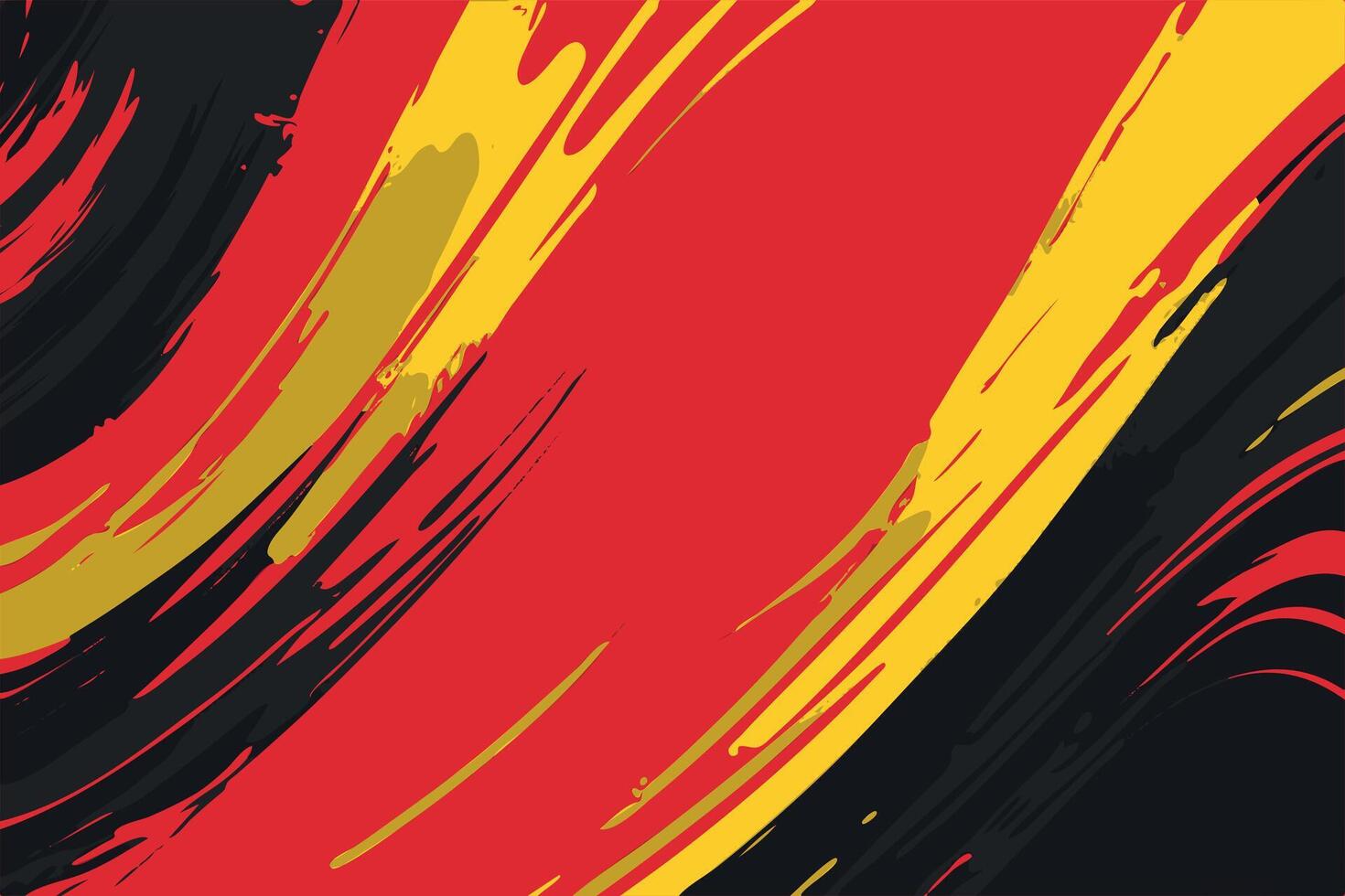 Abstract Art in Germany Flag Colors Red, Yellow, Black Brush Strokes vector