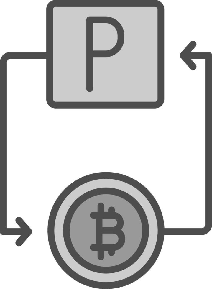 Bitcoin Paypal Line Filled Greyscale Icon Design vector