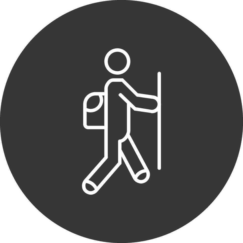 caminante línea invertido icono diseño vector