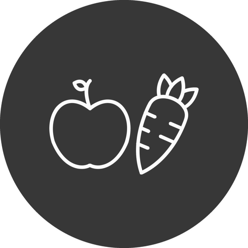 Healthy Eating Line Inverted Icon Design vector