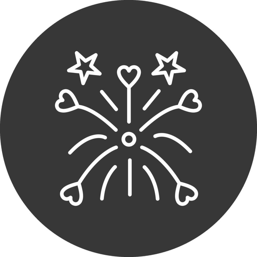 Fireworks Line Inverted Icon Design vector