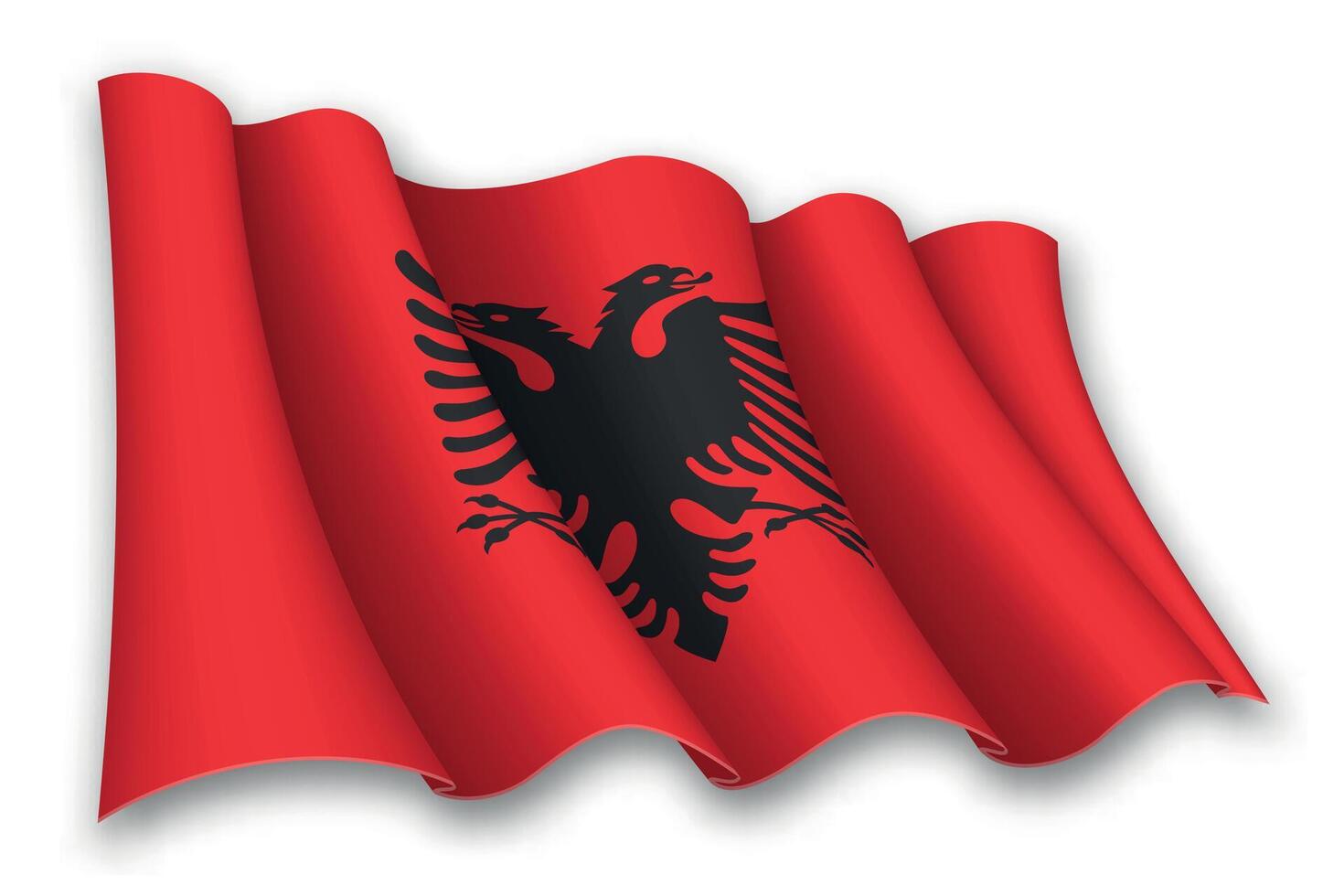 Realistic waving flag of Albania vector
