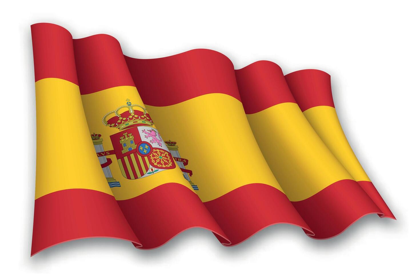 Realistic waving flag of Spain vector