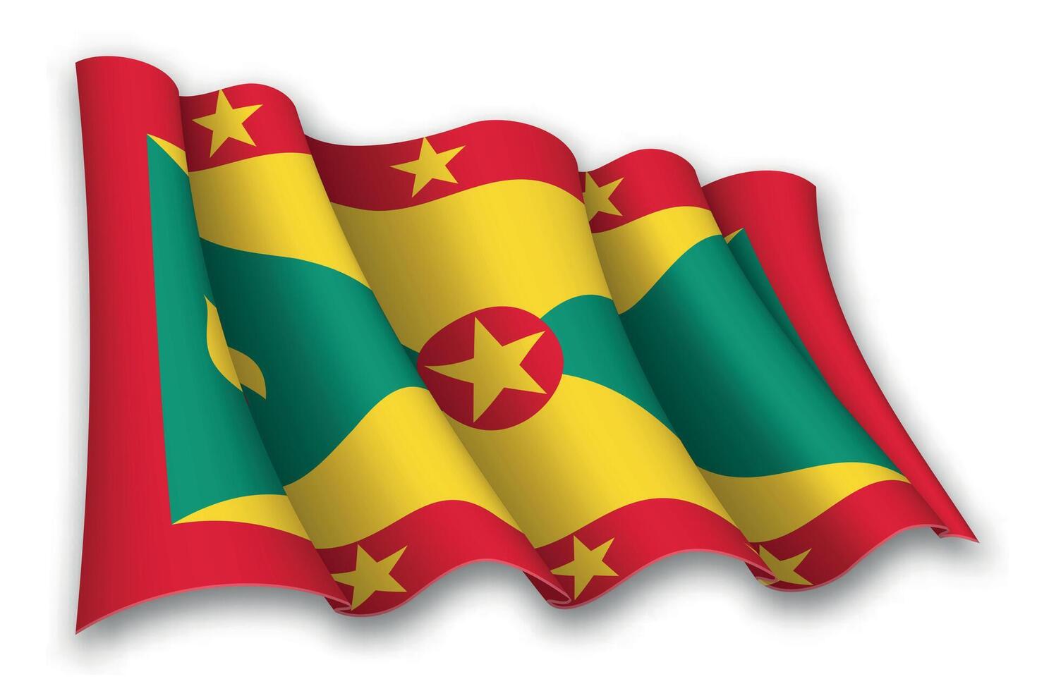 Realistic waving flag of Grenada vector
