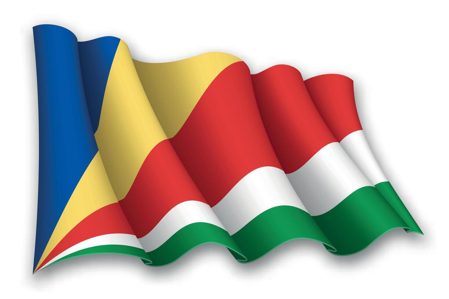 Realistic waving flag of Seychelles vector