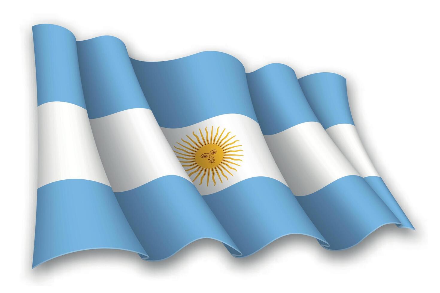 Realistic waving flag of Argentina vector