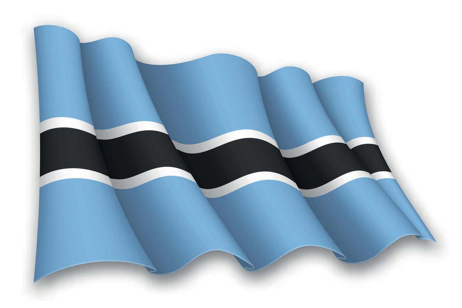 realista ondulación bandera de Botswana vector