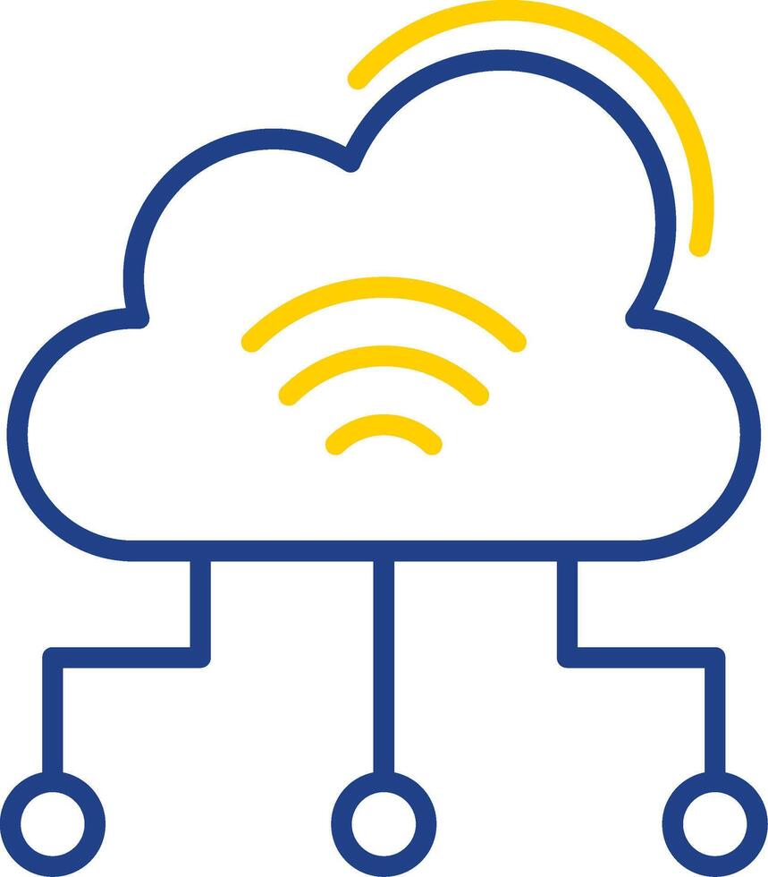 Cloud Computing Line Two Colour Icon Design vector