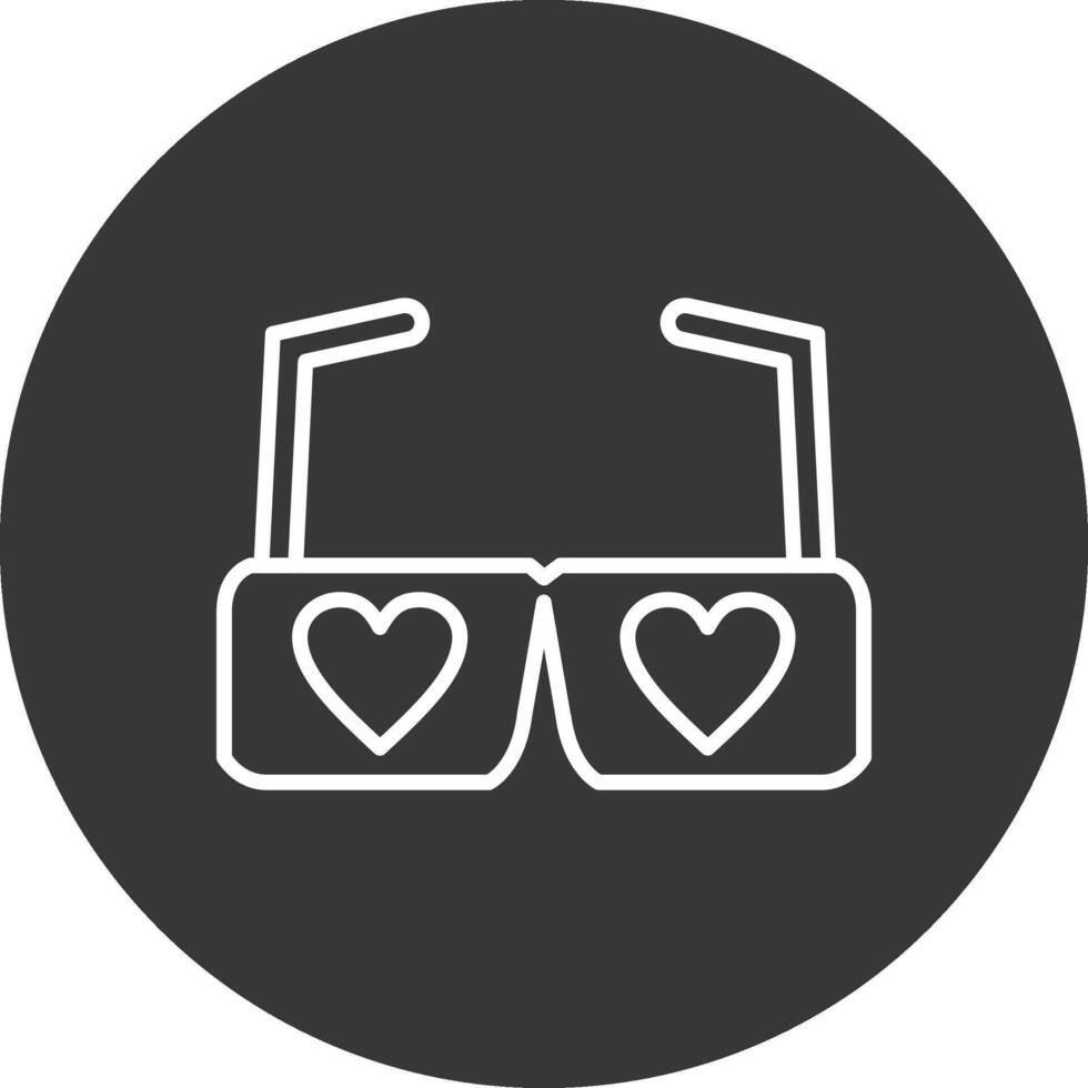 Heart Glasses Line Inverted Icon Design vector