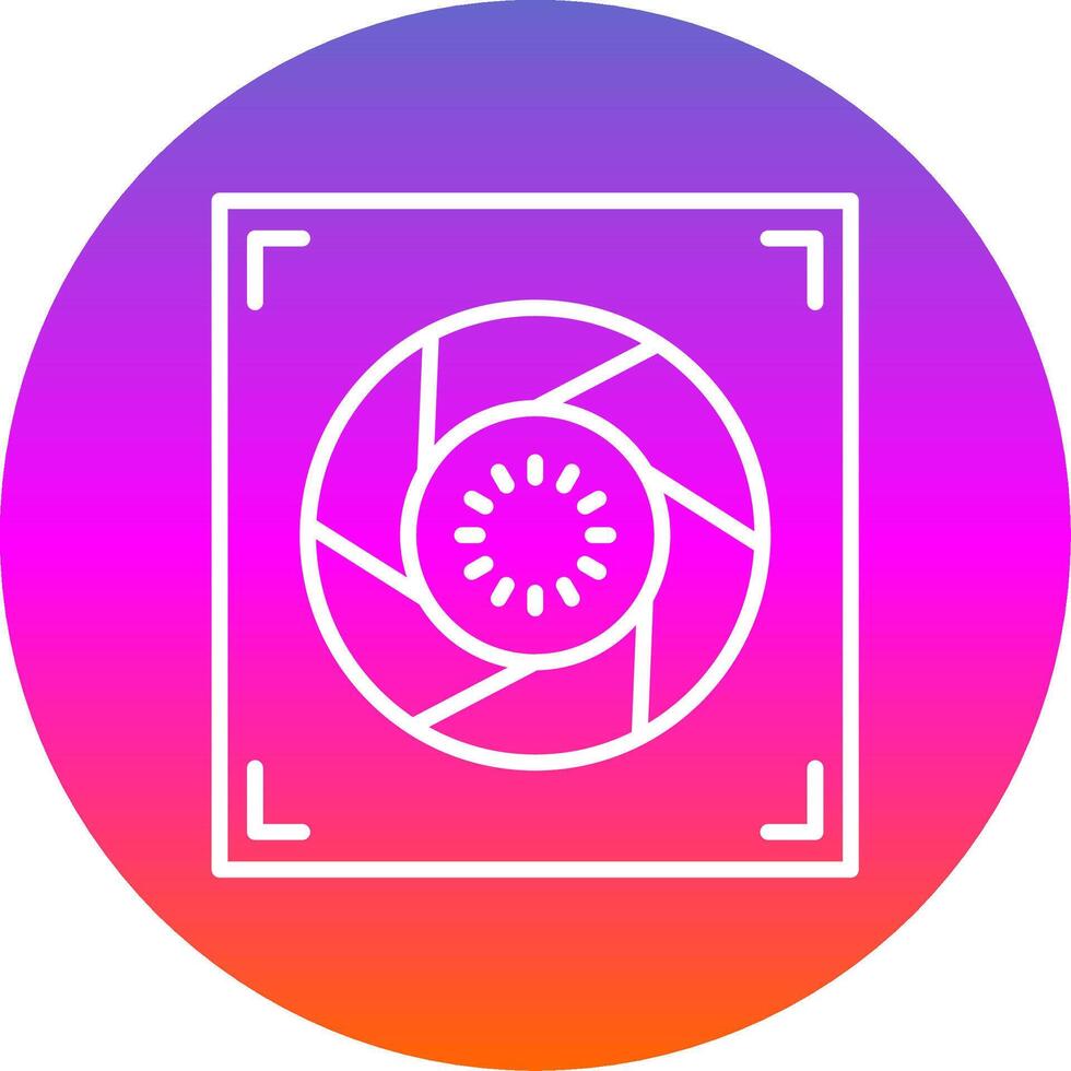 Aperture Line Gradient Circle Icon vector