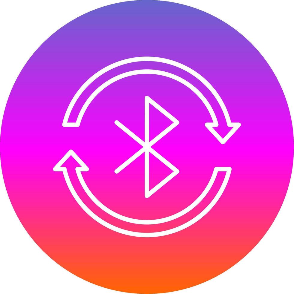 Bluetooth Line Gradient Circle Icon vector