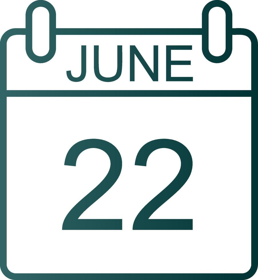 June Line Gradient Icon vector