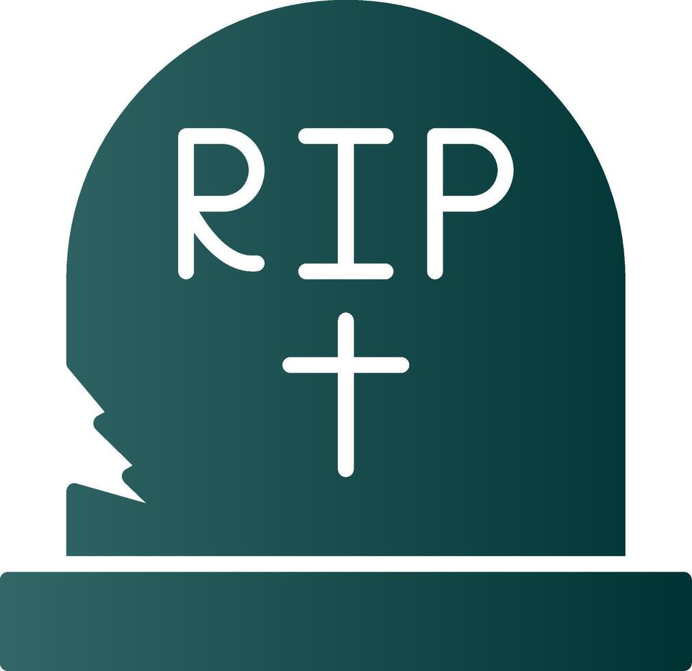 Tombstone Glyph Gradient Icon vector