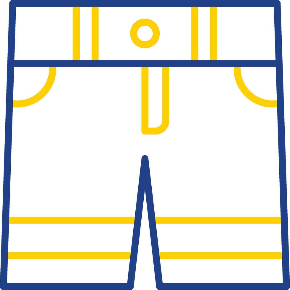 pantalones cortos línea dos color icono diseño vector