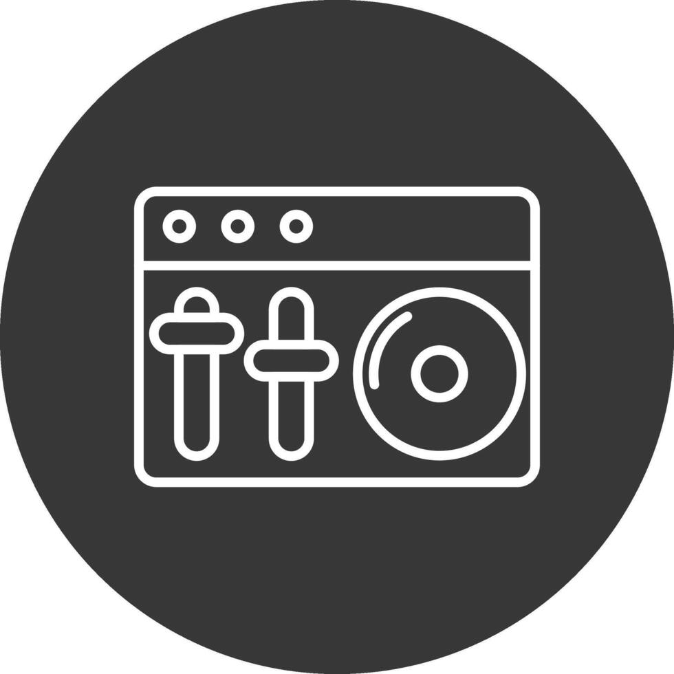 Dj Mixer Line Inverted Icon Design vector