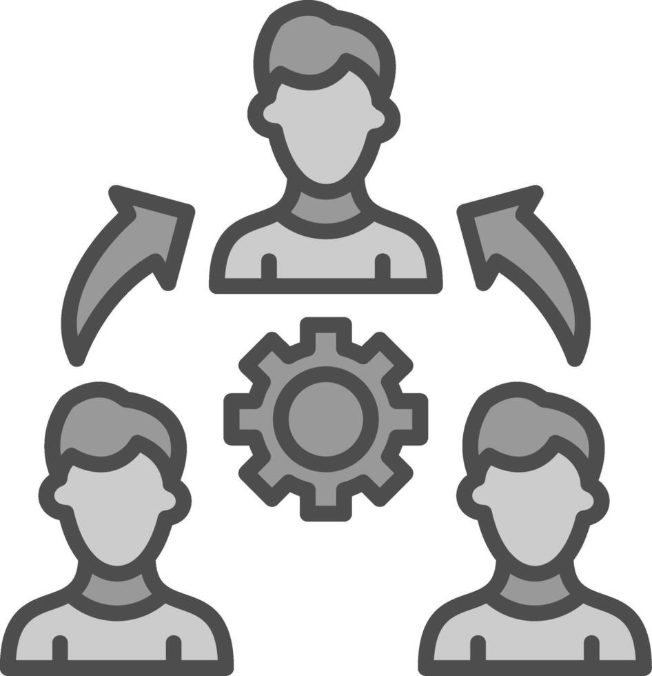 Team Work Line Filled Greyscale Icon Design vector