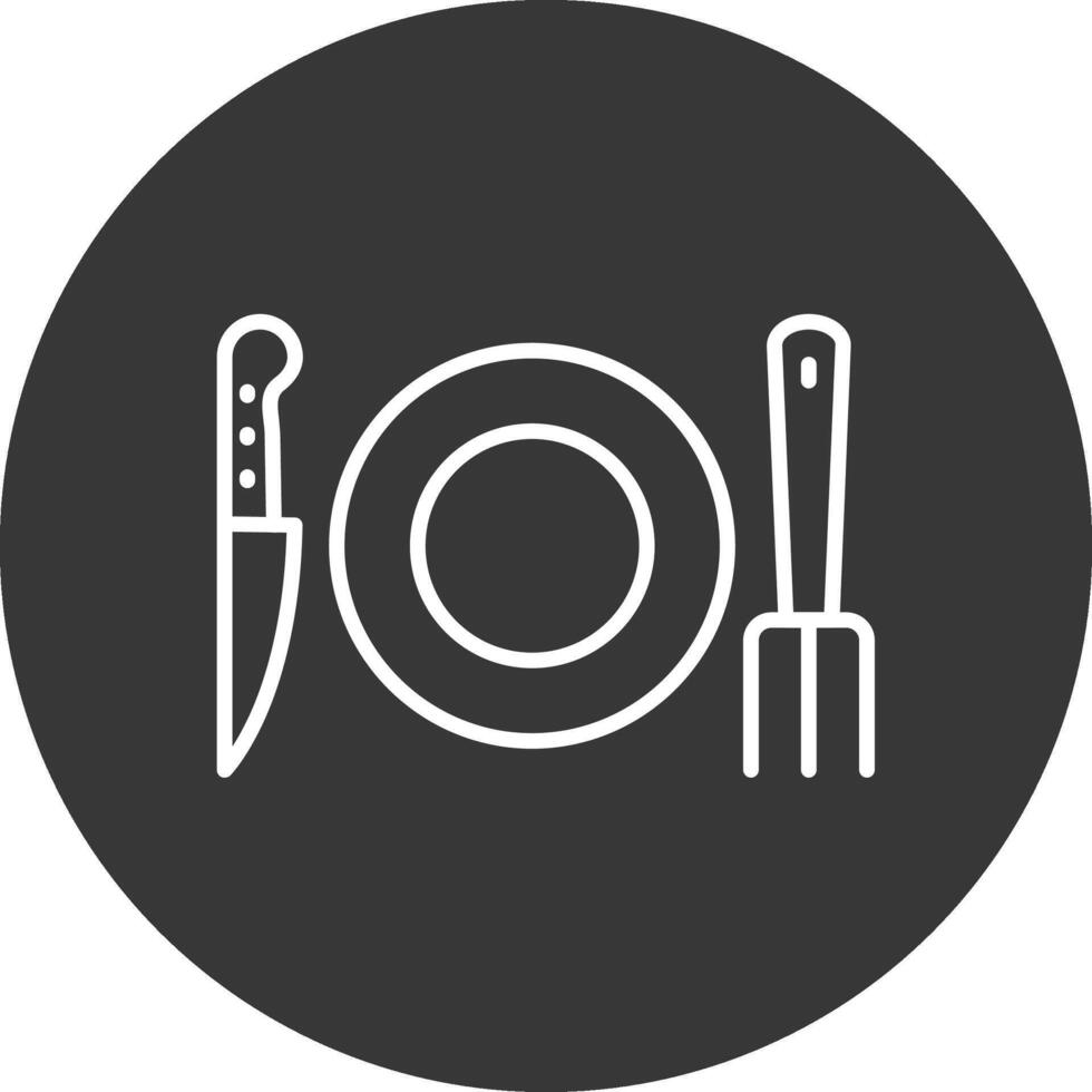 tenedor línea invertido icono diseño vector