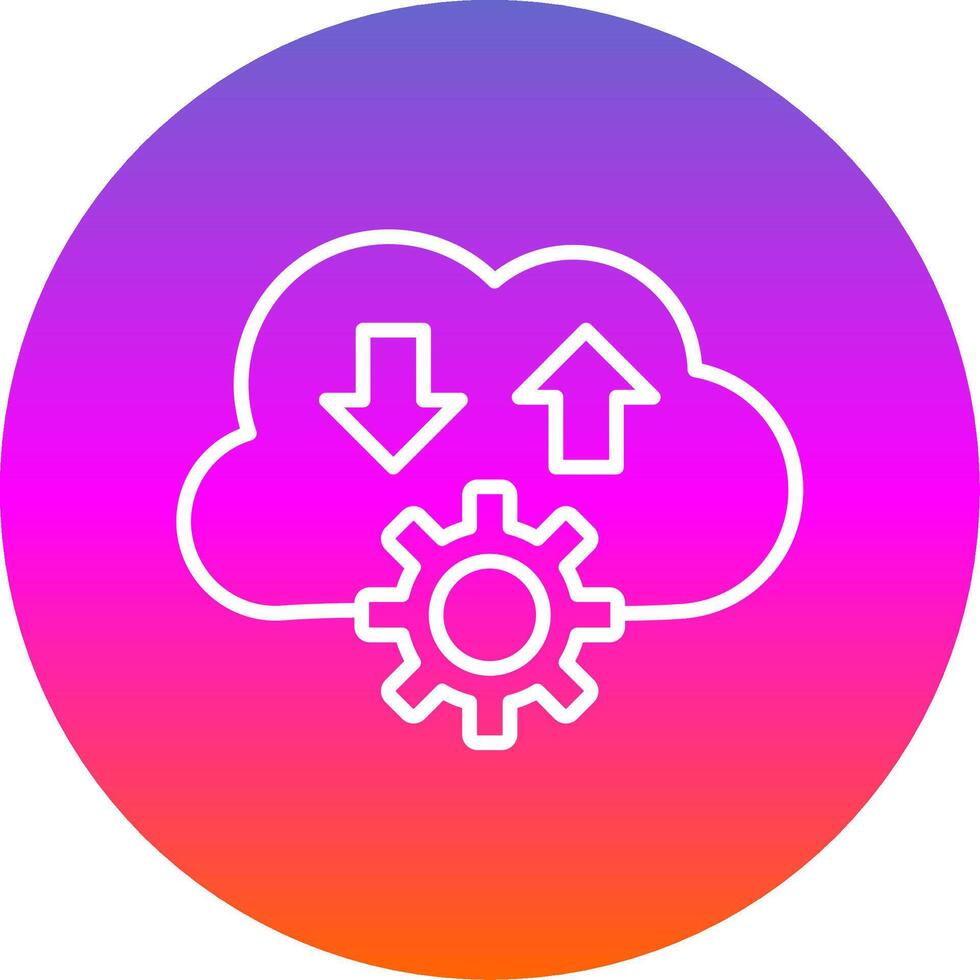 Cloud Line Gradient Circle Icon vector