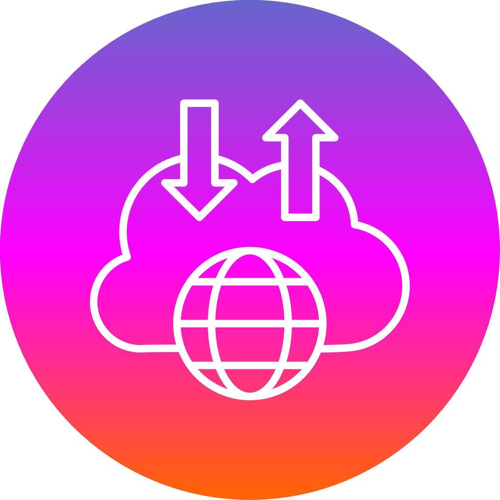 Cloud Line Gradient Circle Icon vector