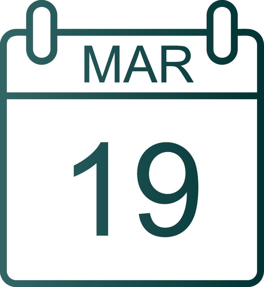 March Line Gradient Icon vector