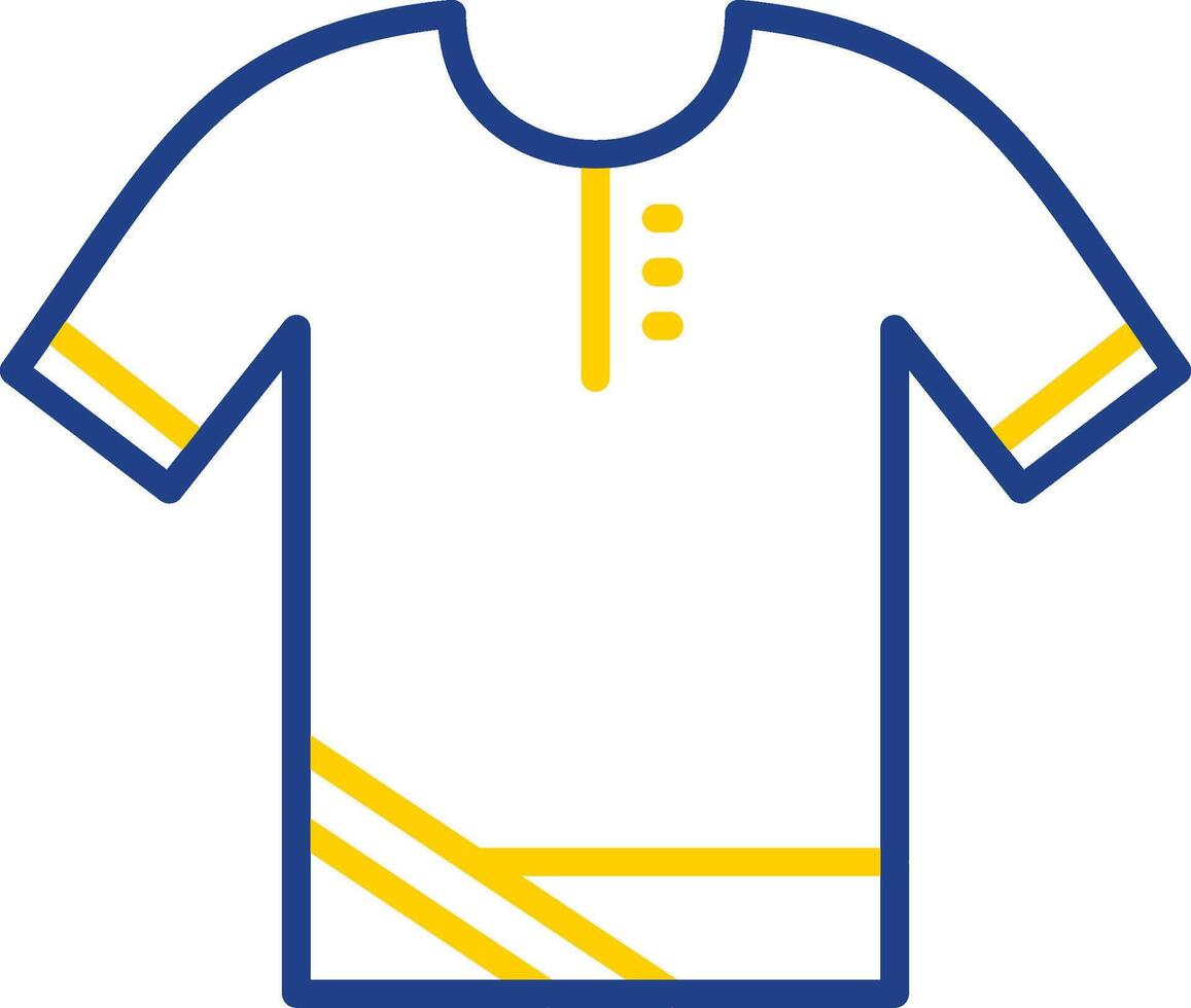 polo camisa línea dos color icono diseño vector