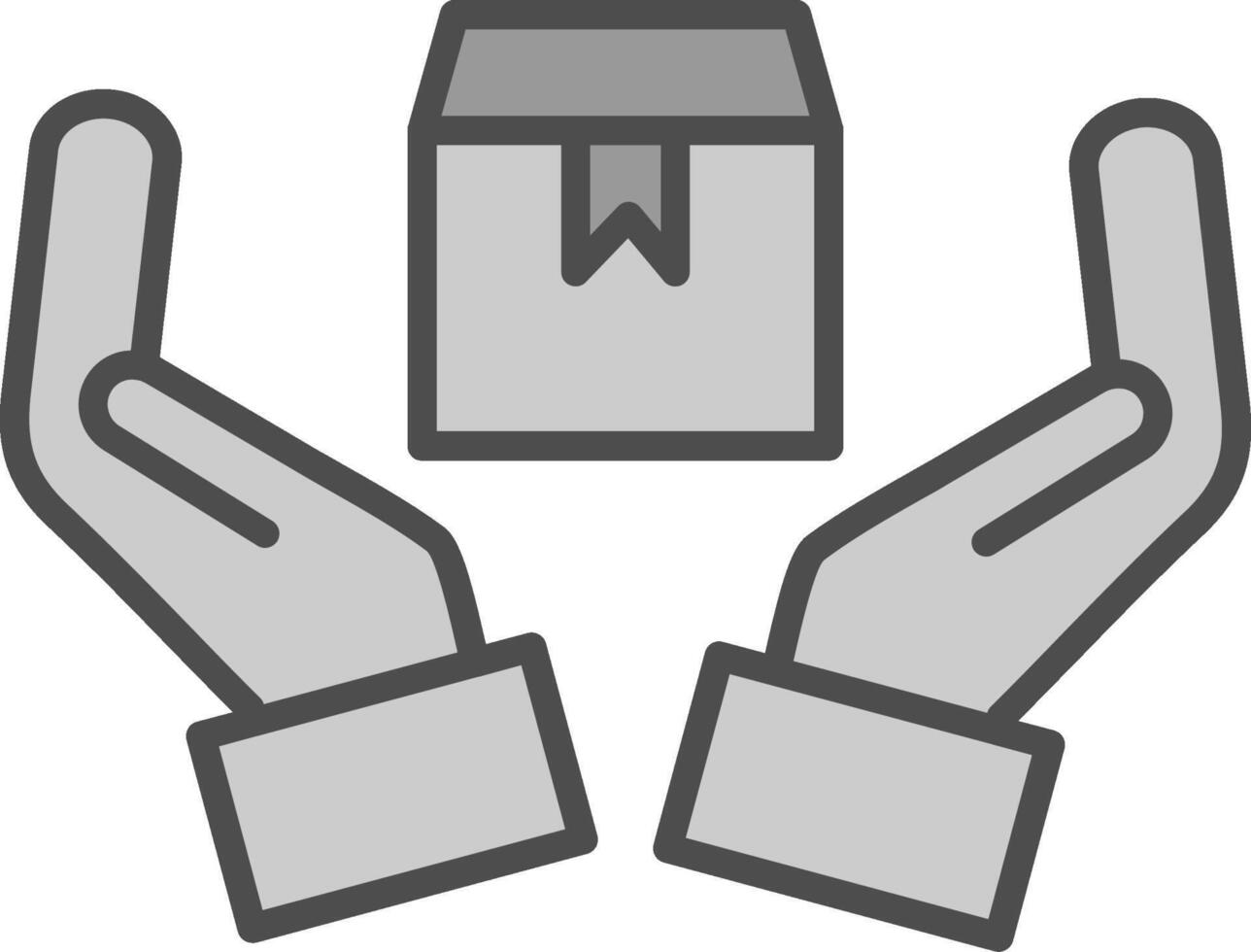 Handle With Care Line Filled Greyscale Icon Design vector