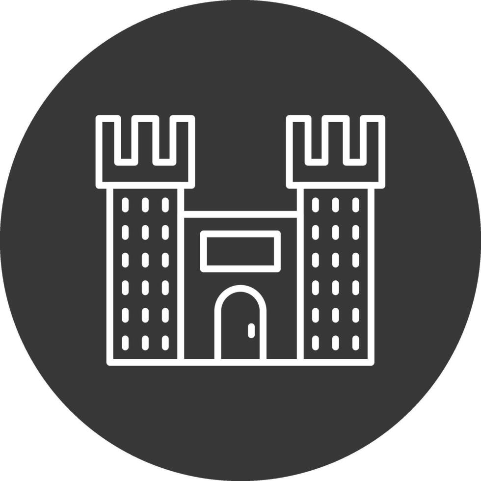 Castle Line Inverted Icon Design vector