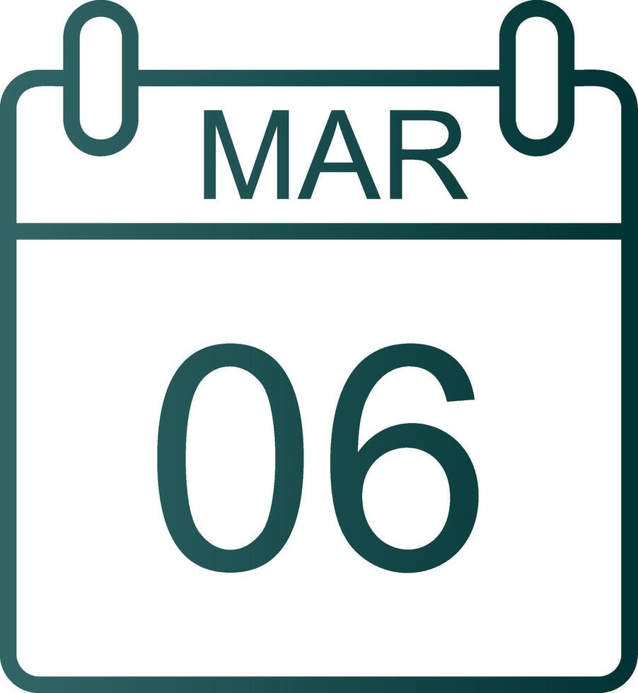 March Line Gradient Icon vector