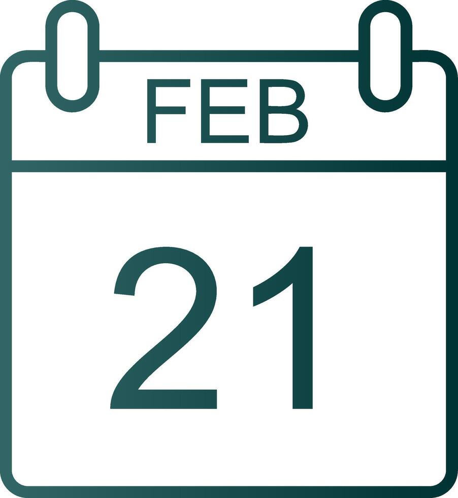 febrero línea degradado icono vector