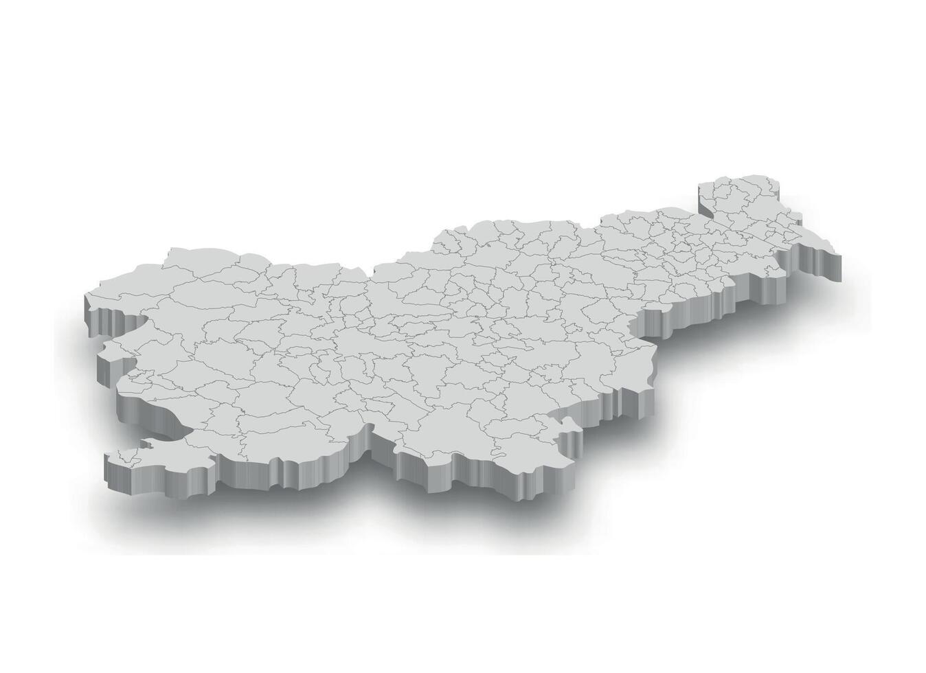 3d Slovenia white map with regions isolated vector