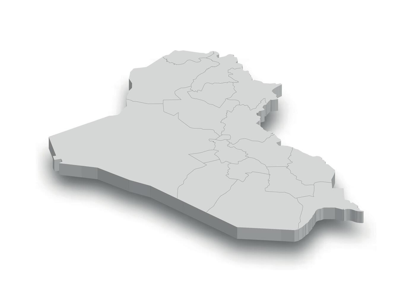 3d Iraq white map with regions isolated vector