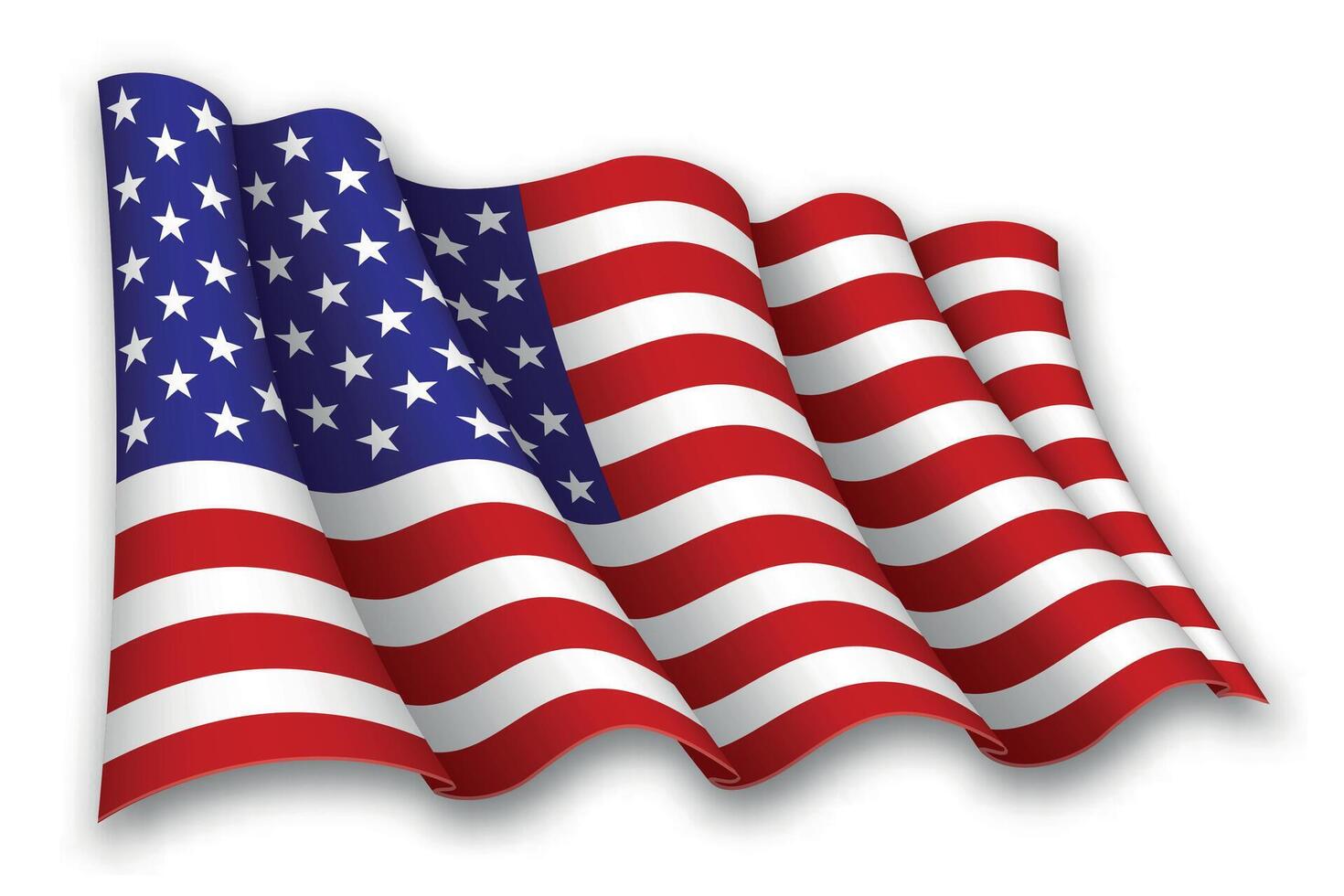 Realistic waving flag of United States vector