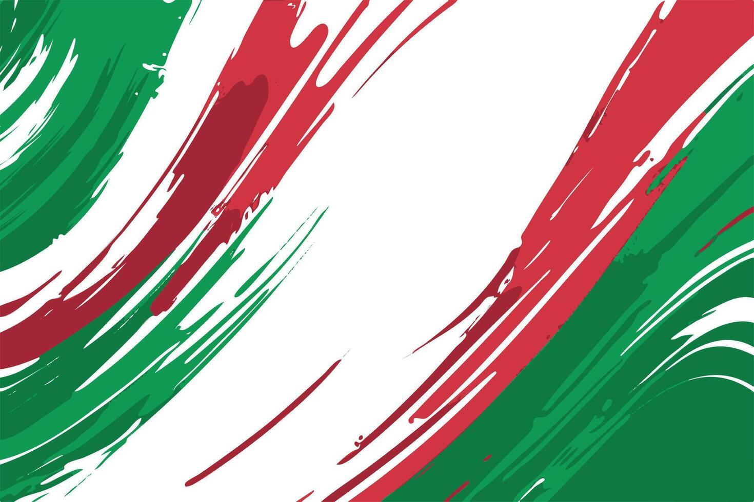 Abstract Art in Italy Flag Colors Red, Green, White Brush Strokes vector