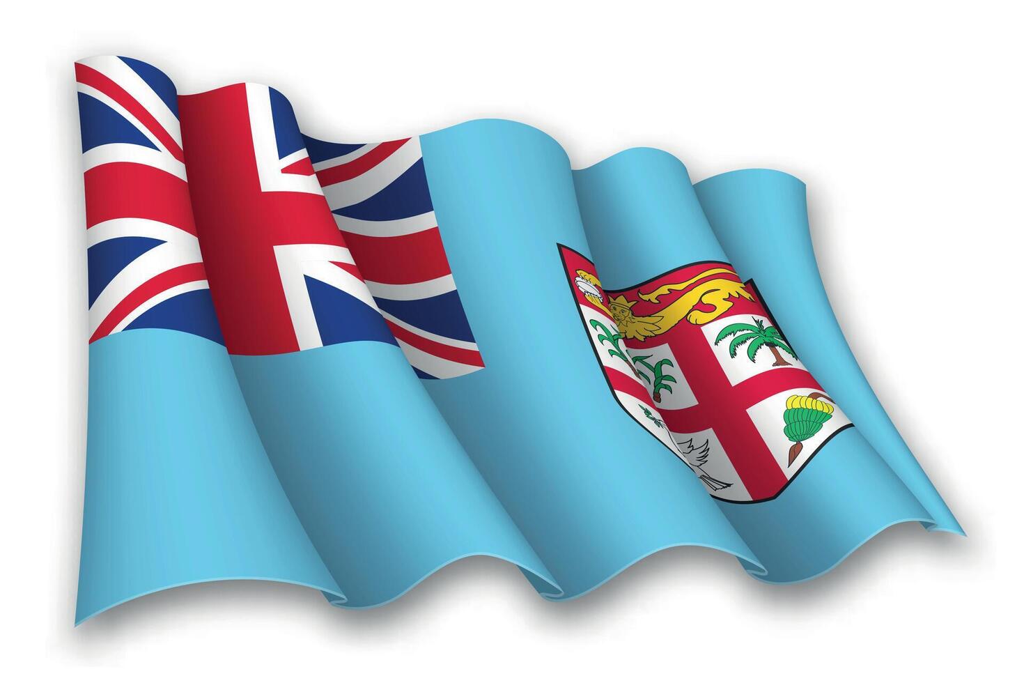 Realistic waving flag of Fiji vector