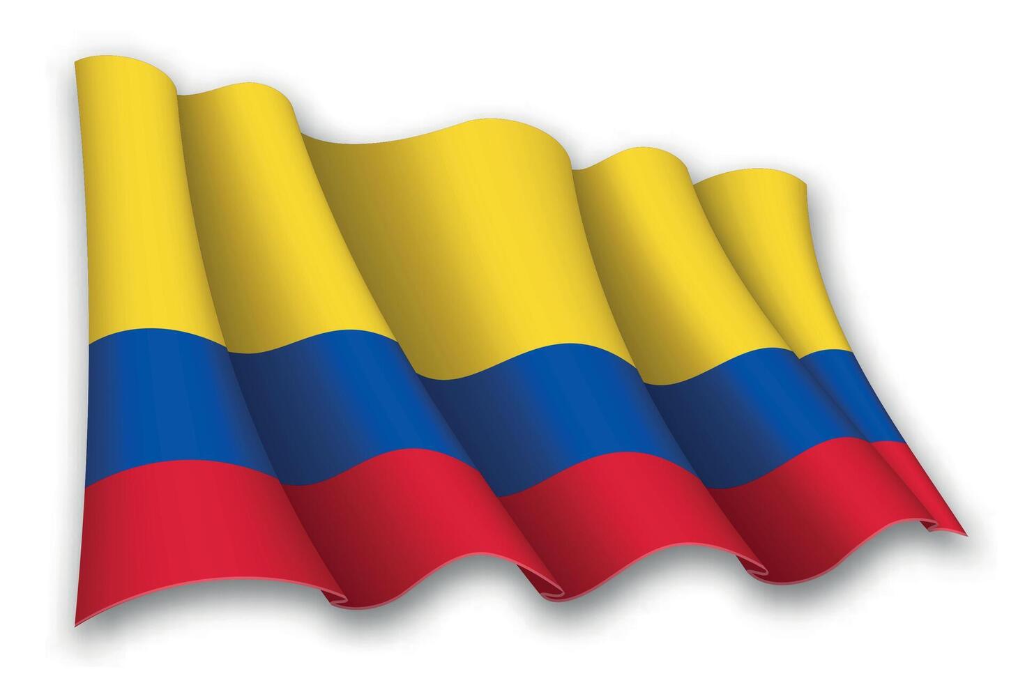 Realistic waving flag of Colombia vector