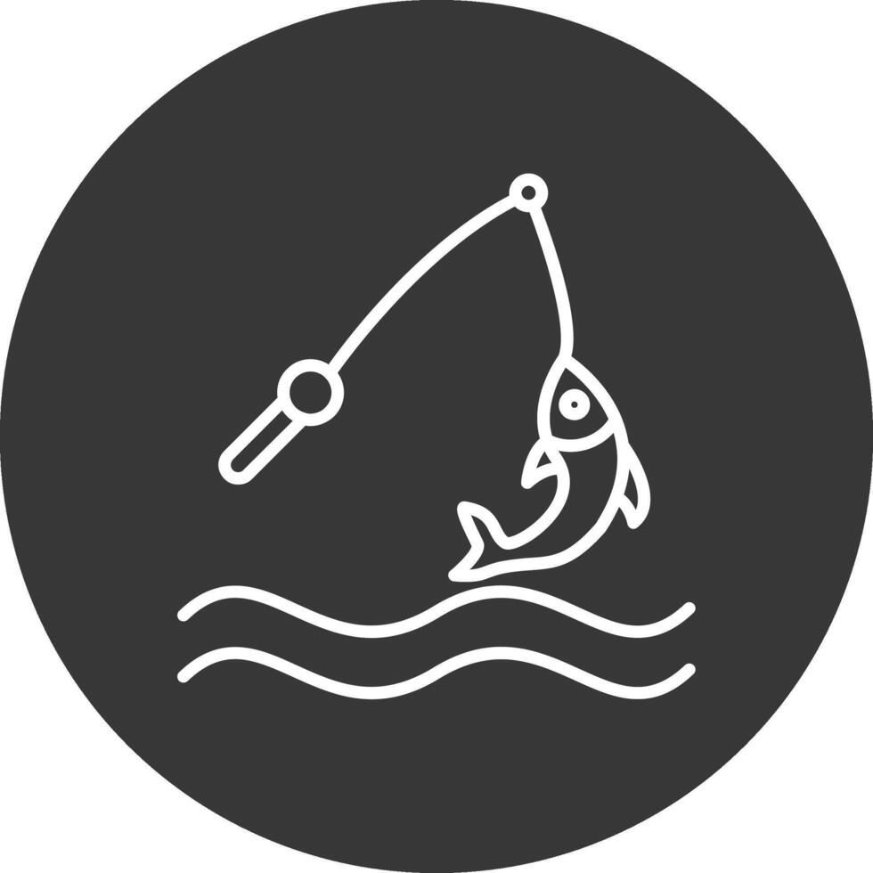 Fishing Line Inverted Icon Design vector