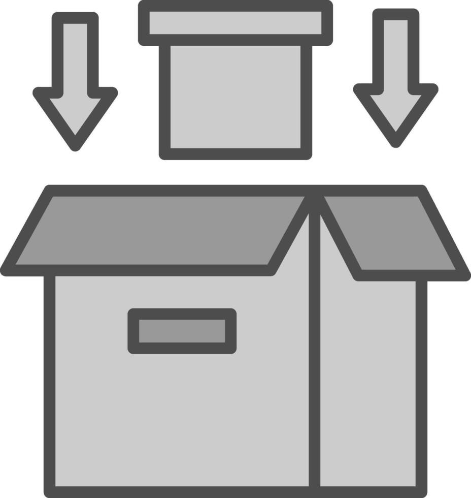 Packing Process Line Filled Greyscale Icon Design vector