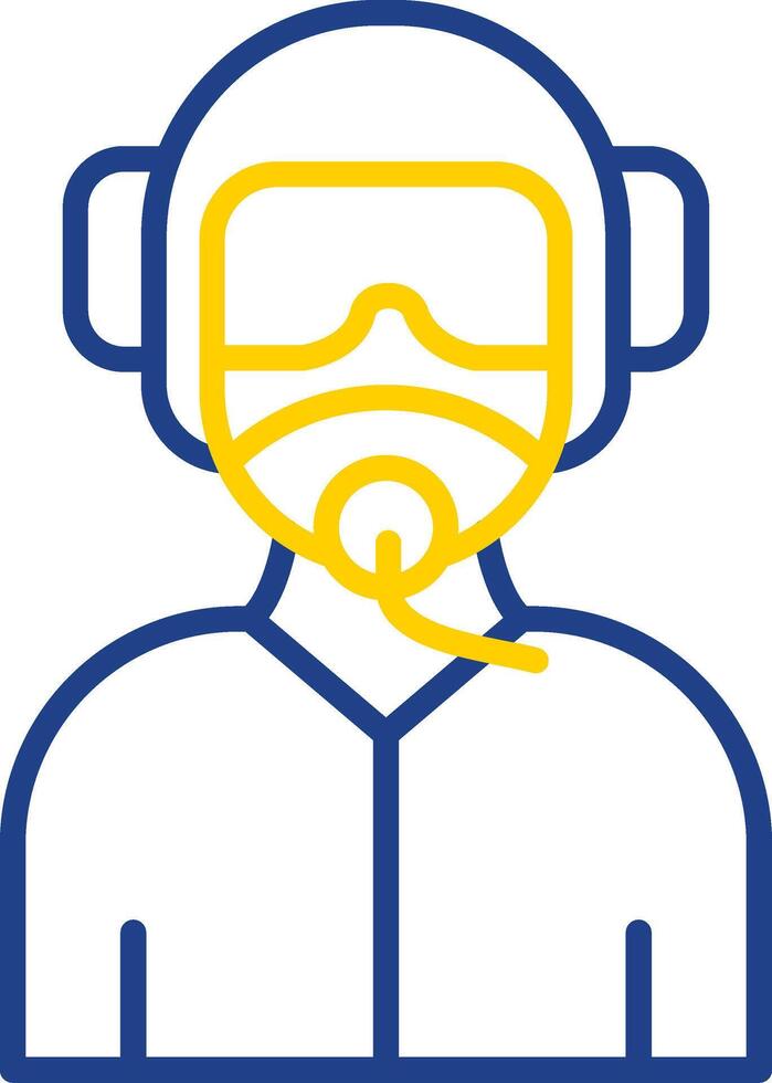 Pilot Line Two Colour Icon Design vector