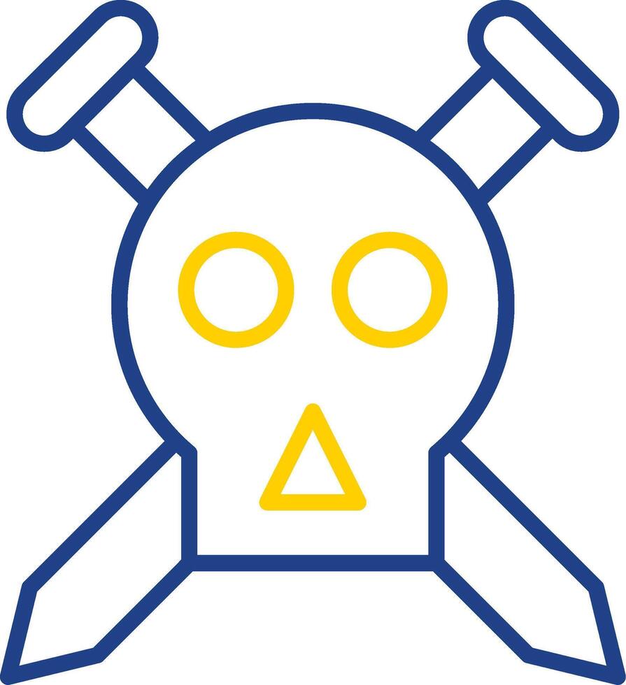 Skull Line Two Colour Icon Design vector