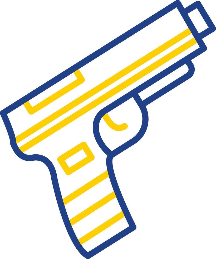 Gun Line Two Colour Icon Design vector